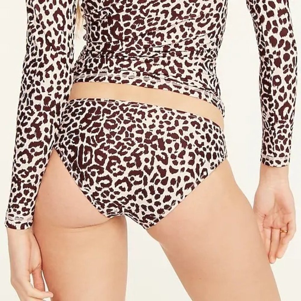NWT J.Crew Hipster Full-Coverage Leopard Print Bikini Bottom - Picture 2 of 10